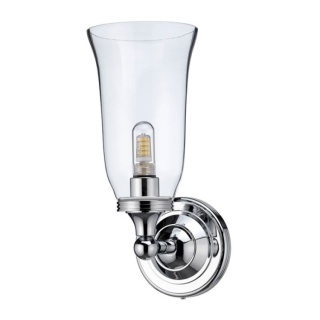 Burlington LED Bathroom Round Wall Light & Clear Glass Vase Shade